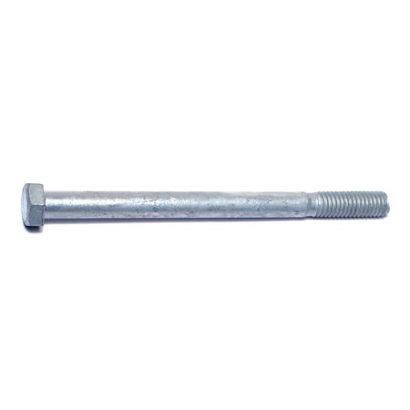 MIDWEST FASTENER 3/8"-16 Hex Head Cap Screw, Hot Dipped Galvanized Steel, 5 in L, 50 PK 05389